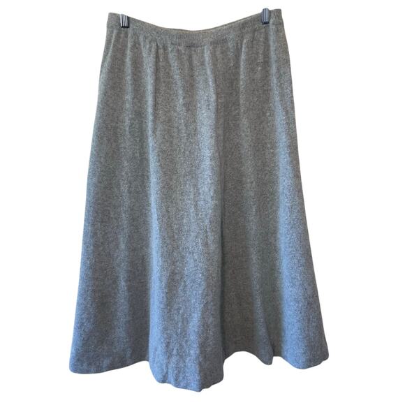 VTG Jeanne Pierre Angora Lambs Wool Gray Tea Length Classic A Line Skirt Large - Picture 1 of 12